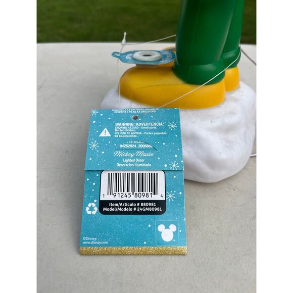 Mickey Mouse Disney Magic Gemmy Holiday Christmas Santa Blow Mold Light Up 14” - Picture 5 of 5
